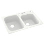 33-in D x 22-in W x 9-in H Solid Surface Dual Mount Double Bowl Kitchen Sink with 4-Hole in Tahiti White