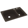 33-in D x 22-in W x 9.75-in H Solid Surface Dual Mount Double Bowl Kitchen Sink with 2-Hole in Canyon