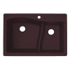33-in D x 22-in W x 5.625-in H Granite Dual Mount Double Bowl Kitchen Sink with 1-Hole in Espresso