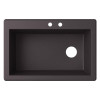 33-in W x 22-in D x 9.5-in H Granite Dual Mount Single Bowl Kitchen Sink with 2-Hole in Nero
