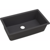 33" x 18-7/16" x 9-7/16" Quartz Single Bowl Undermount Sink in Black