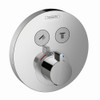 Hansgrohe 15743001 ShowerSelect S Round Thermostatic Trim for 2 Functions, In Chrome