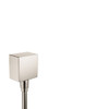 Hansgrohe 26455821 FixFit Wall Outlet Square with Check Valves, In Brushed Nickel