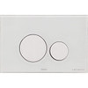 Rectangle Dual Button Push Plate for Toilet in White