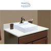 33.5 in. W x 22.25 in. D Quartz Vessel Vanity Top in Milan White with Single Hole and Square Vessel Sink