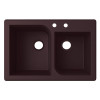 Swan QZ03322RC.170-2A 33-in D x 22-in W x 9.563-in H Granite Dual Mount Double Bowl Kitchen Sink with 2-Hole in Espresso