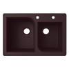 Swan QZ03322RC.170-2B 33-in D x 22-in W x 9.563-in H Granite Dual Mount Double Bowl Kitchen Sink with 2-Hole in Espresso