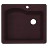 Swan QZSB-2522-170 25-in D x 22-in W x 9.5-in H Granite Dual Mount Single Bowl Kitchen Sink with 1-Hole in Espresso