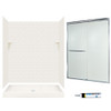 Swan STP3460018-M58570CR 72.5-in x 60-in x 34-in 5-Piece Alcove Shower Kit in Bisque