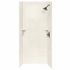 36-in D x 36-in W x 72-in H Solid Surface Bath Wall Surround in Bisque