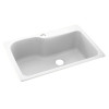 33-in D x 22-in W x 10.563-in H Solid Surface Dual Mount Single Bowl Kitchen Sink with 1-Hole in White