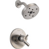 Dual Function Pressure Balanced Shower Trim with H2Okinetic and Integrated Volumn Control Less Rough-in in Brilliance Stainless