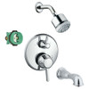 Hansgrohe KST04449-28496-88PC Clubmaster Shower Faucet Kit with Tub Spout PBV Trim with Diverter and Rough-in in Chrome