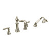 Moen TS21104NL Weymouth Deck Mounted Tub Filler with Hand Shower in Nickel