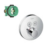Hansgrohe K15743-01850CR ShowerSelect E Thermostatic Round 2-Function Trim with Rough-In in Chrome
