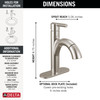 Delta 15749LF-SSPD Nicoli 6.81-in x 6.06-in x 8.75-in Single Handle Pull-Down Bathroom Faucet, Stainless