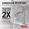Delta 15749LF-SSPD Nicoli 6.81-in x 6.06-in x 8.75-in Single Handle Pull-Down Bathroom Faucet, Stainless
