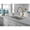 Delta 9178T-CZ-DST Leland 11.47-in x 10.44-in x 15.38-in Single-Handle Pull-Down Kitchen Faucet with Touch2O Technology, Champagne Bronze