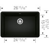 Blanco 442930 Precis 27" Single Bowl in Coal Black