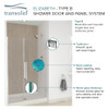 Transolid EHTB37257610C-BK-BS Elizabeth 37-in W x 76-in H Hinged Shower Door in Brushed Stainless with Clear Glass