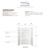 Transolid SWK363672-47V SaraMar 36-in x 36-in x 72-in Glue to Wall 3-Piece Shower Wall Trimmable Kit, White Venito Velvet