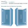 Transolid EHTB425307610C-T-BS Elizabeth 42.5-in W x 76-in H Hinged Shower Door in Brushed Stainless with Clear Glass