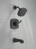 Delta T14476-BL Stryke 14 Series Tub and Shower, Matte Black