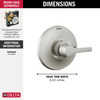 Delta T14072-SS-PR Galeon 14 Series Valve Only Trim, Lumicoat Stainless