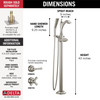 Delta T4756-SSLHP-FL Dorval Delta Dorval Single Handle Floor Mount Tub Filler Trim-Less Handle, Stainless
