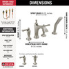 Delta T4756-SSLHP Dorval Delta Dorval Roman Tub with Hand Shower Trim-Less Handles, Stainless