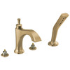 Delta T4756-CZLHP Dorval Delta Dorval Roman Tub with Hand Shower Trim-Less Handles, Champagne Bronze