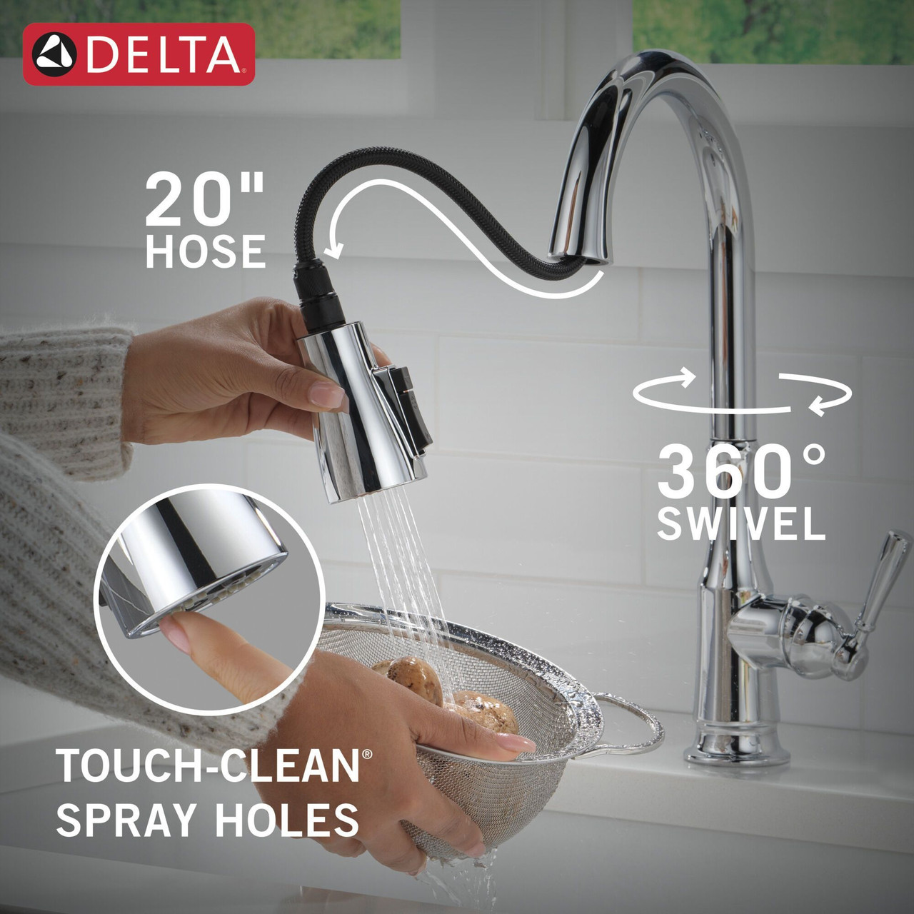 Delta 19877Z-SD-DST Capertee Single Handle Pull Down Kitchen Faucet with Soap Dispenser and ShieldSpray Technology, Chrome
