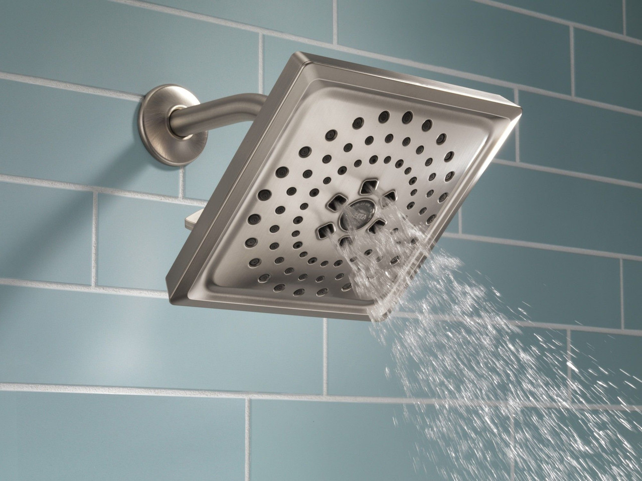 Delta 52684-SS-PR Universal Showering Components H2Okinetic 3-Setting Raincan Shower Head, Lumicoat Stainless
