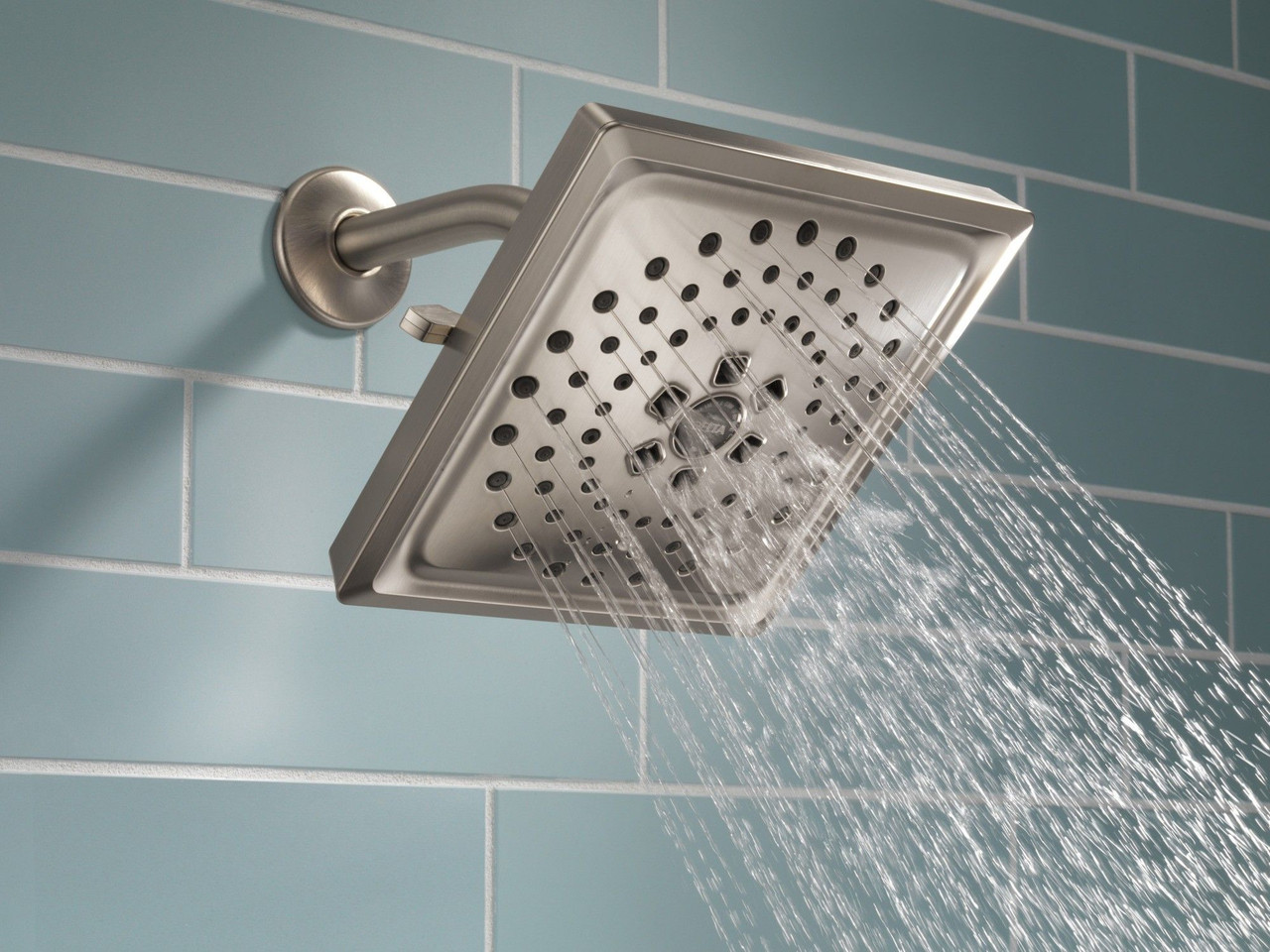 Delta 52684-SS-PR Universal Showering Components H2Okinetic 3-Setting Raincan Shower Head, Lumicoat Stainless