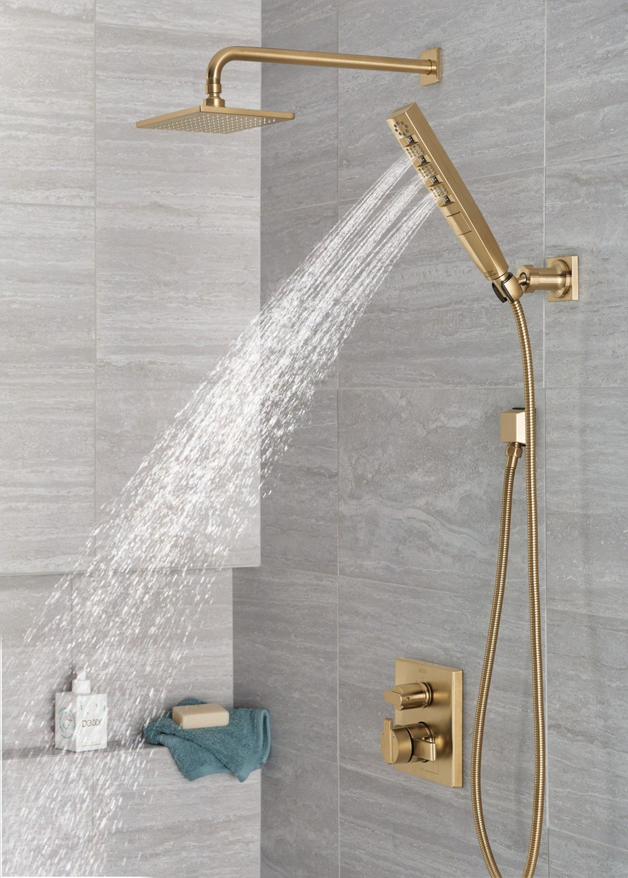 Delta RP62955CZPR Universal Showering Components Single-Setting Raincan Shower Head, Lumicoat Champagne Bronze