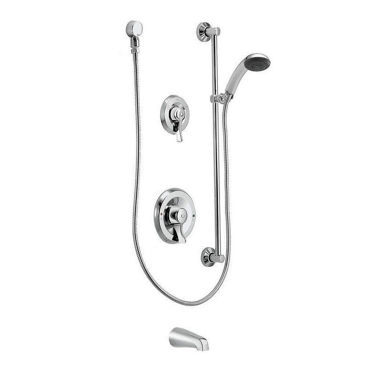 Bath and Shower Faucet with Posi-Temp Pressure Balanced Trim in Chrome