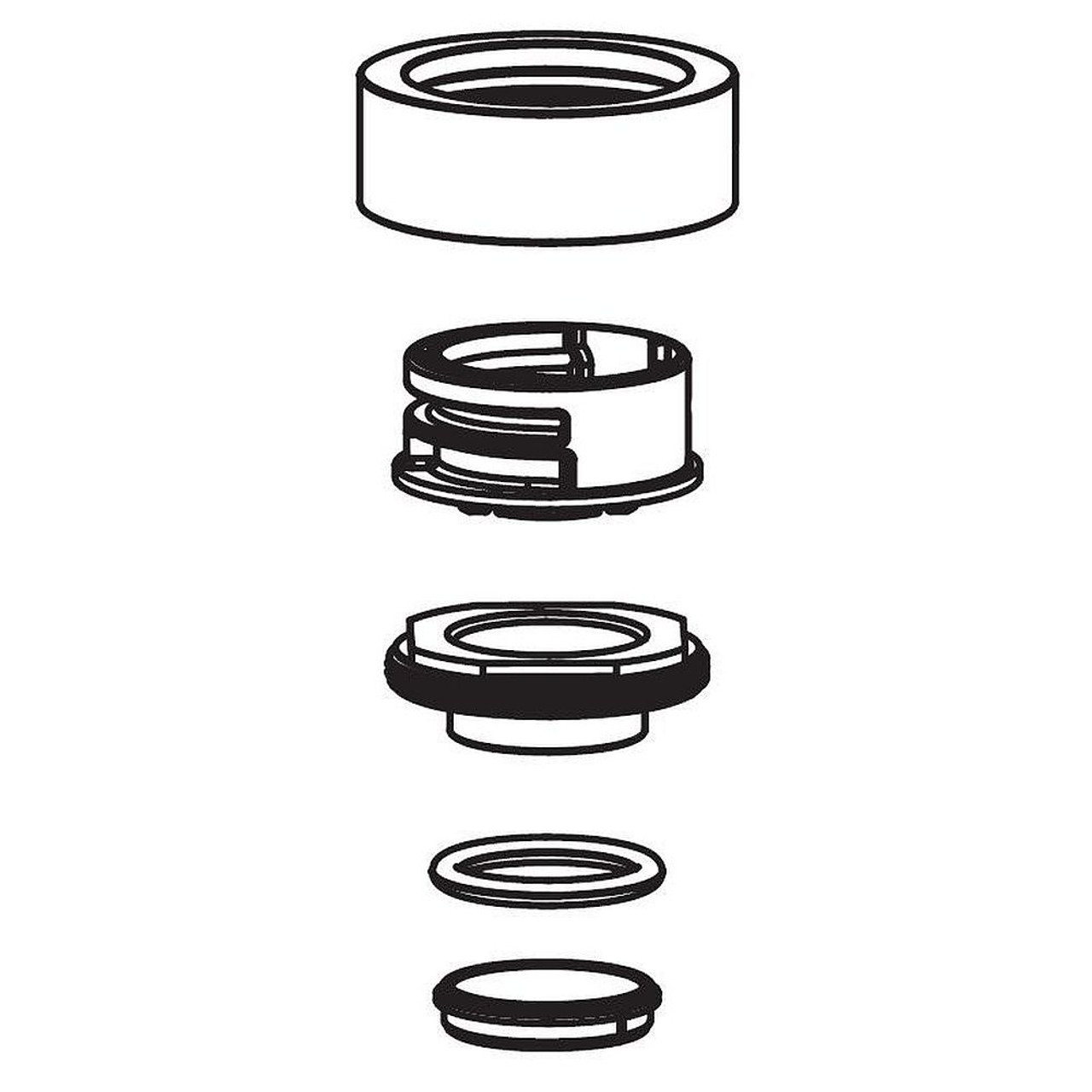 Collar and Nut Kit for Faucet Handle in Chrome