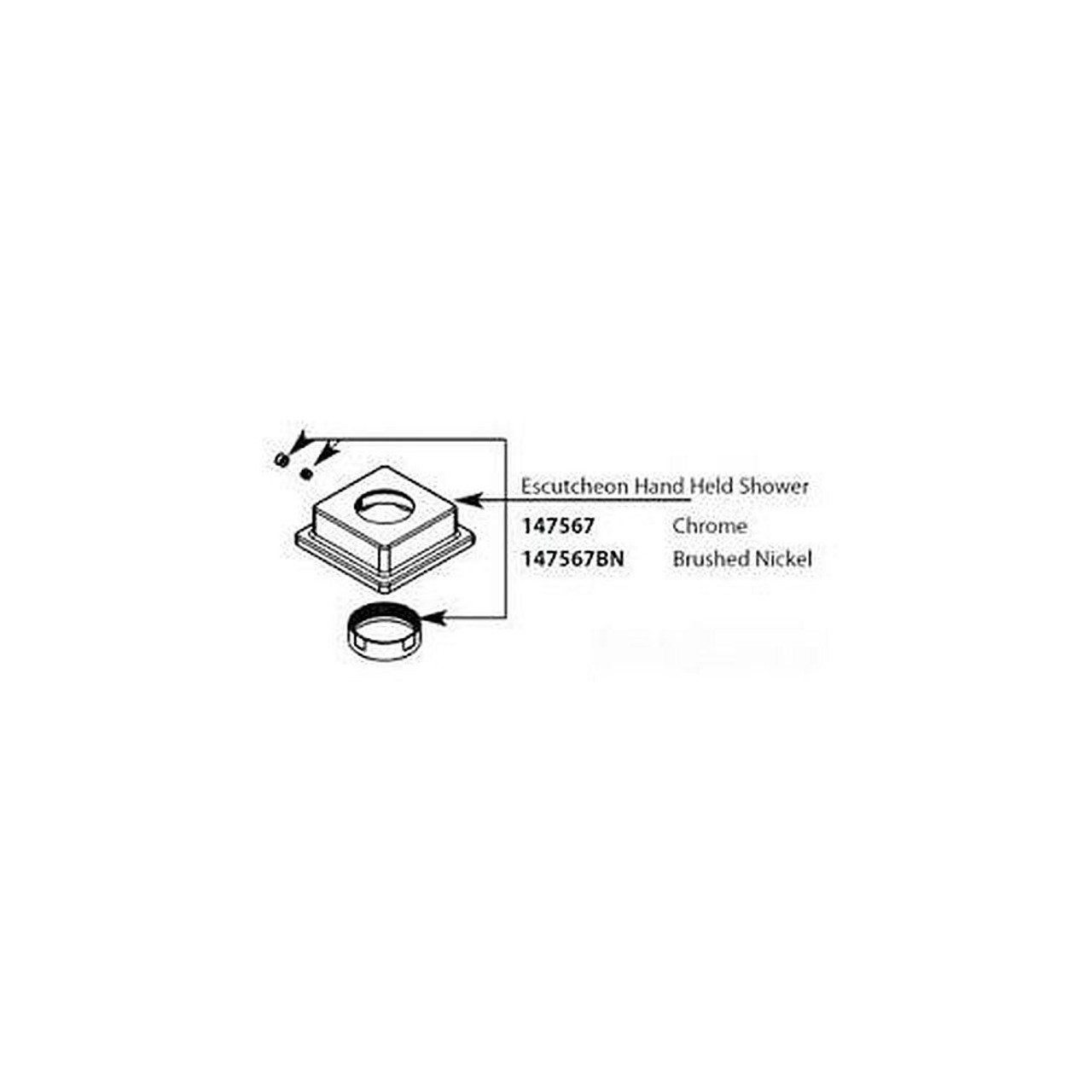 Escutcheon Hand Held Shower for Two-Handle Roman Tub Faucet in Chrome