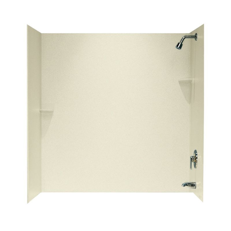 Swan SS-60-3-037 30-in D x 60-in W x 60-in H Solid Surface Bathtub Wall Kit in Bone