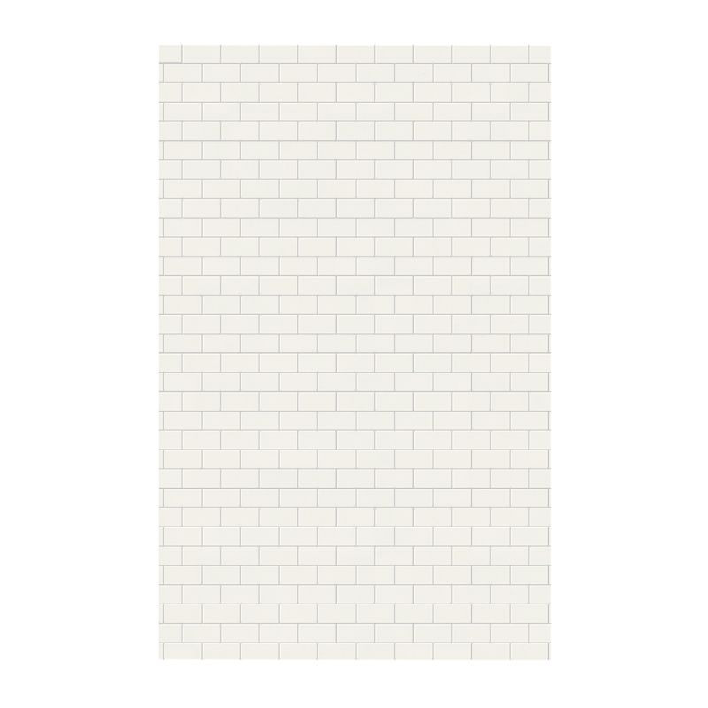 62-in W x 96-in H Solid Surface Shower Wall Panel in Bisque