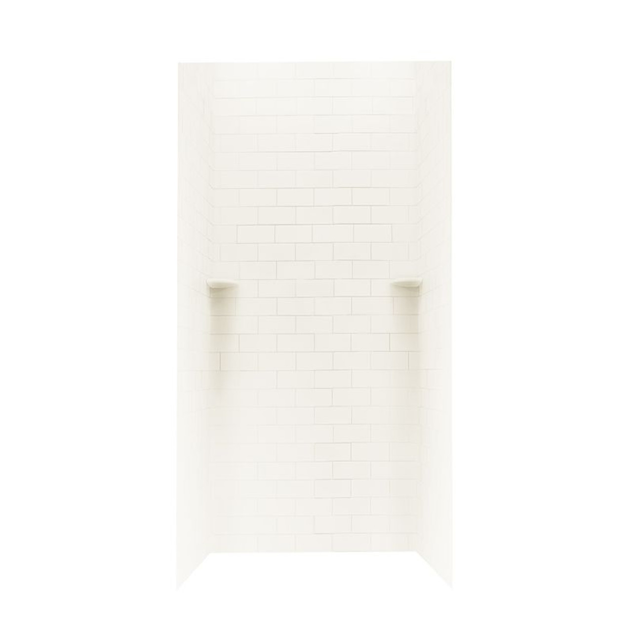 36-in D x 36-in W x 72-in H Solid Surface Shower Wall Kit in White