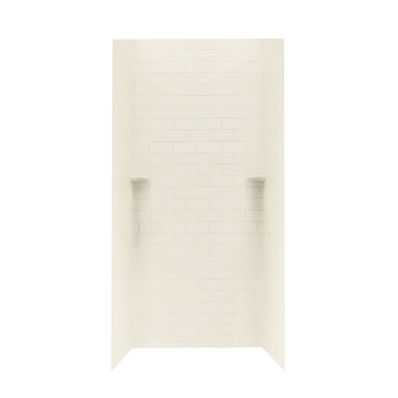 36-in D x 36-in W x 72-in H Solid Surface Shower Wall Kit in Bone