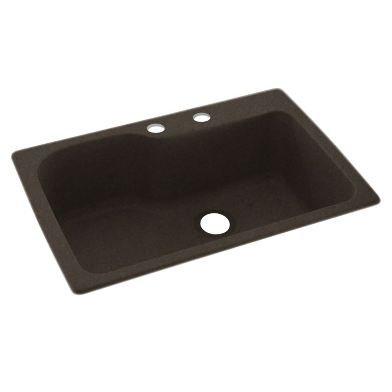 33-in D x 22-in W x 10.563-in H Solid Surface Dual Mount Single Bowl Kitchen Sink with 2-Hole in Canyon