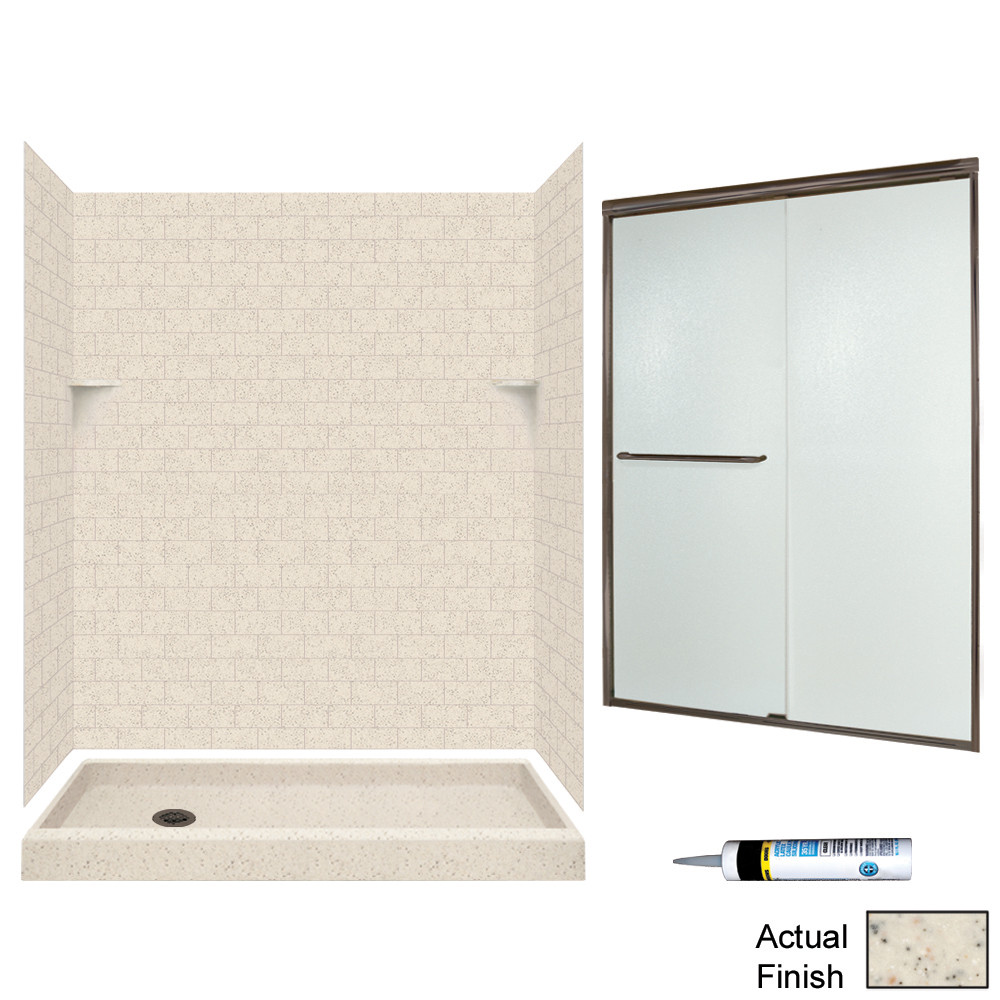 Swan STP326L050-M58570BR 72.5-in x 60-in x 32-in 5-Piece Alcove Shower Kit in Tahiti Desert