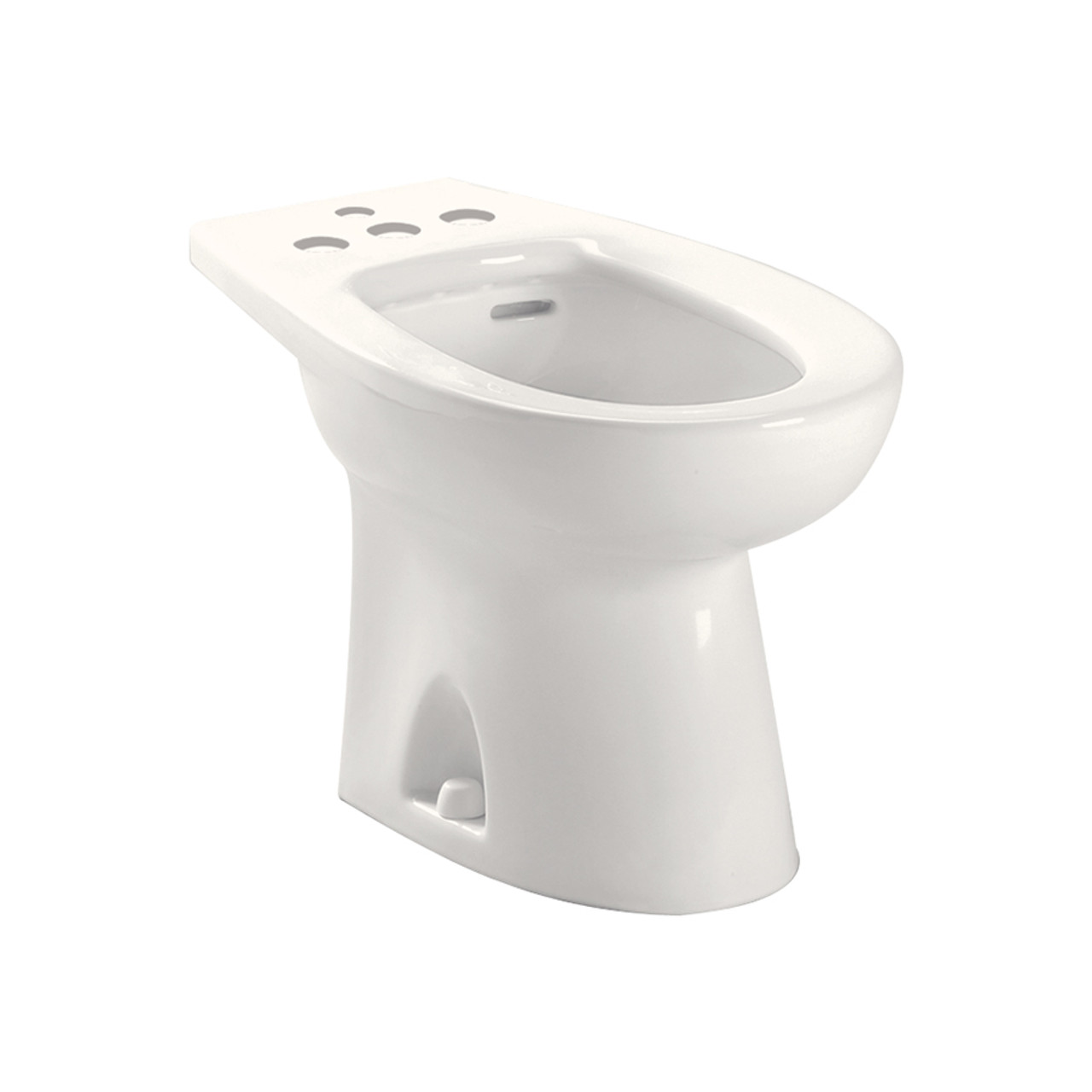 Floor Mounted Porcelain Bidet - Four Hole Faucet Drilling in Colonial White