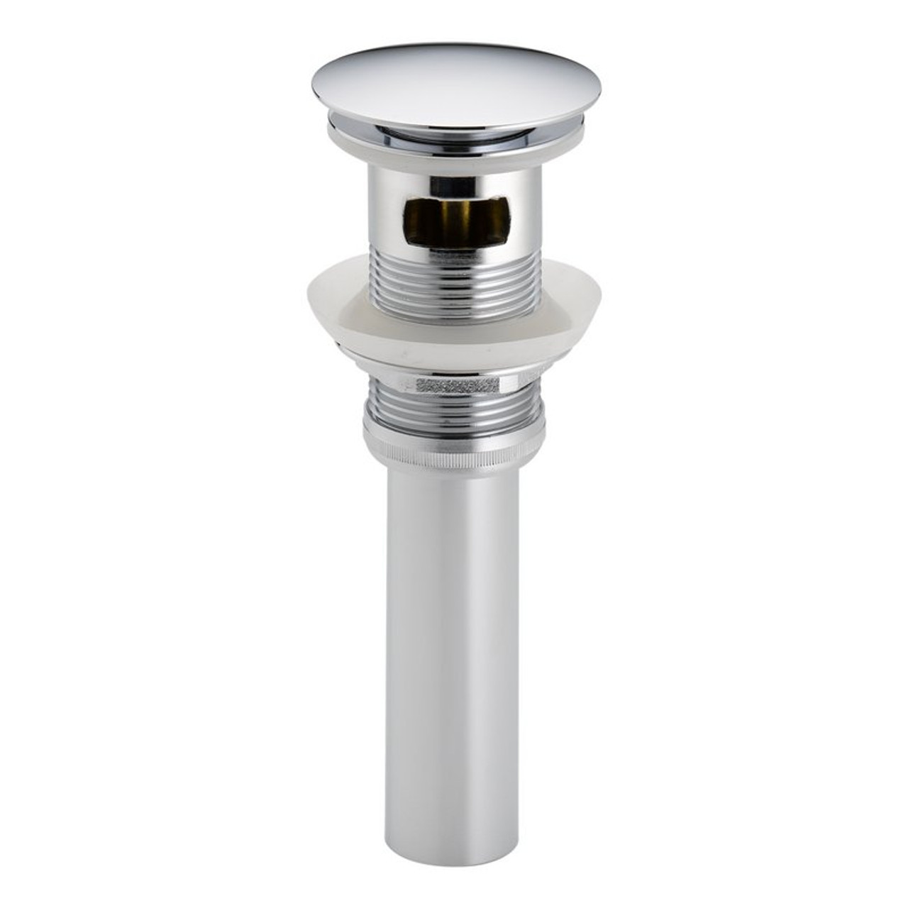 Pop-Up Drain Assembly with Overflow Hole in Polished Chrome