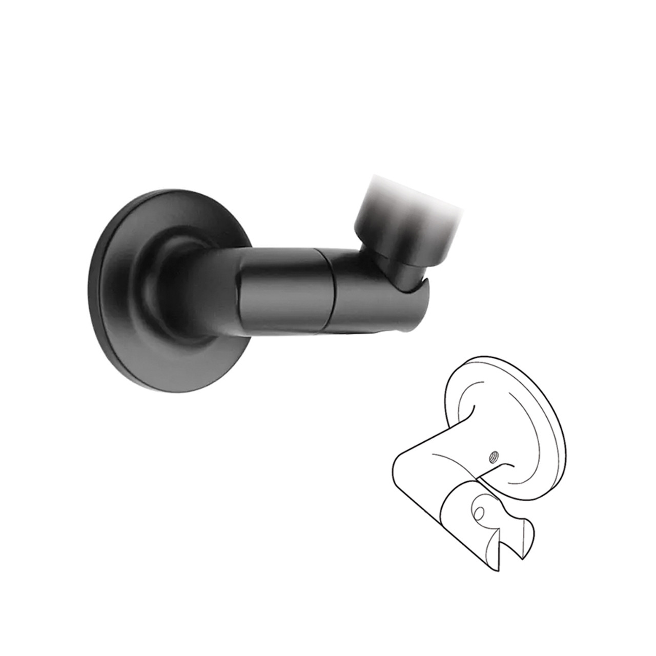 Holding Bracket Assembly - For Hand Shower Applications in Matte Black
