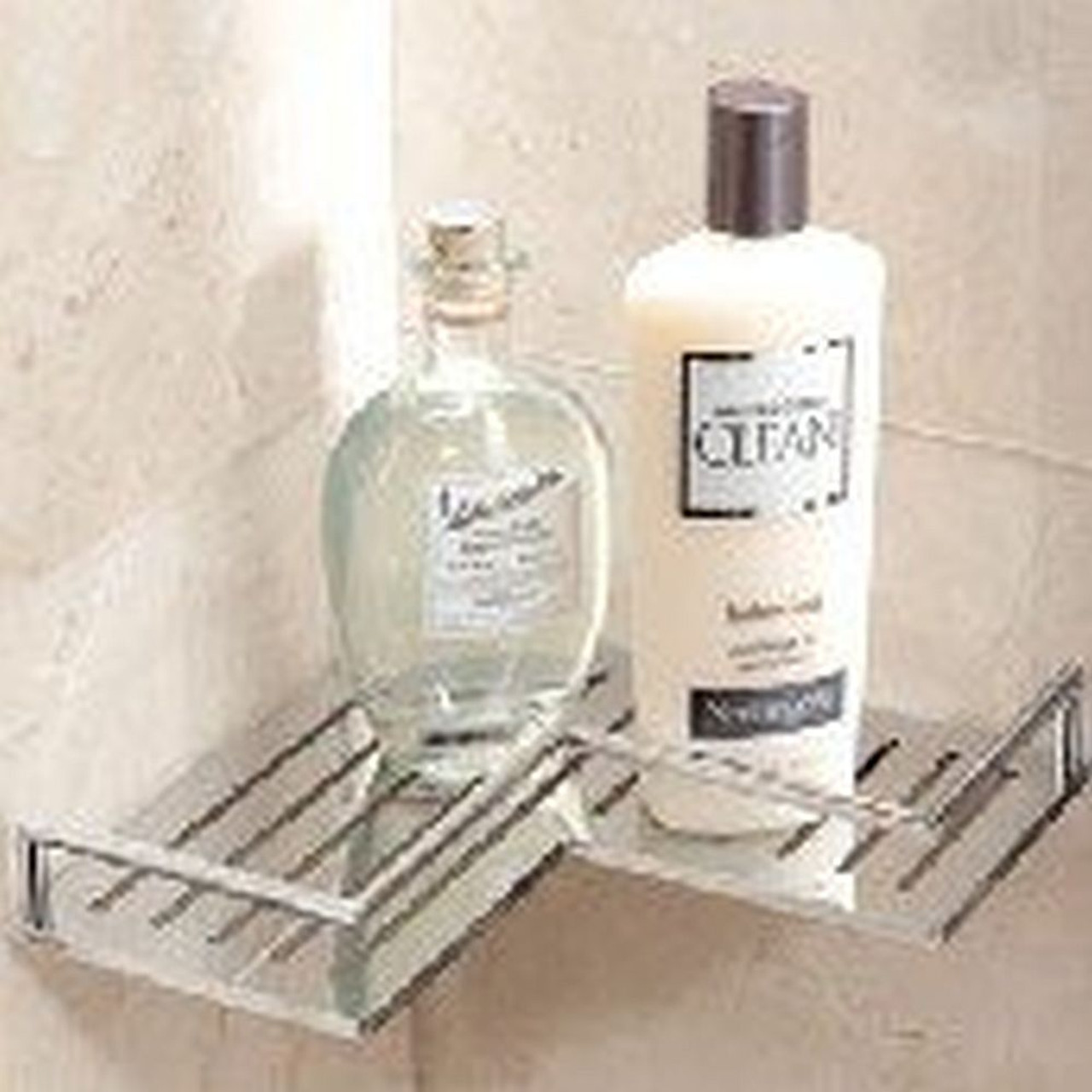 Surface 8.8in Metal Corner Shelf in Satin Nickel