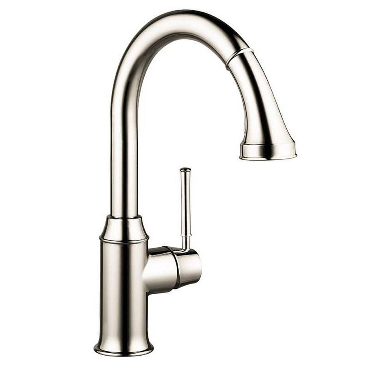 Hansgrohe 04215830 Talis C Pull-Down Kitchen Faucet with High-Arc Spout, Magnetic Docking, and Locking Spray Diverter in Polished Nickel