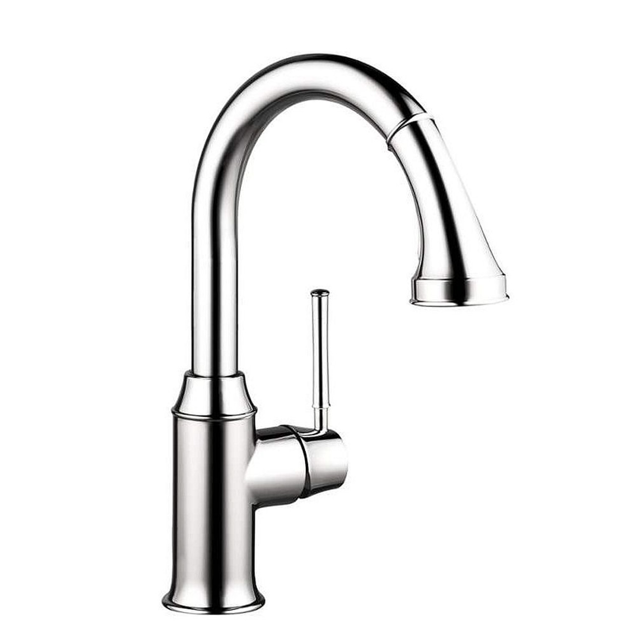 Hansgrohe 04216000 Talis C Pull-Down Kitchen Faucet with High-Arc Spout, Magnetic Docking, and Locking Spray Diverter in Chrome
